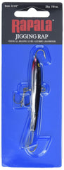 Rapala Jigging Rap 09 Silver glow color attracts bites in low light.