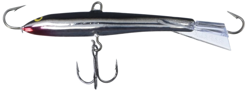 Rapala Jigging Rap 09 Silver minnow profile lure lures decisive strikes during vertical jigging.