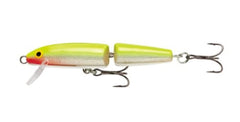 Rapala Jointed 05 lure in silver fluorescent chartreuse for long casts and realistic baitfish action.