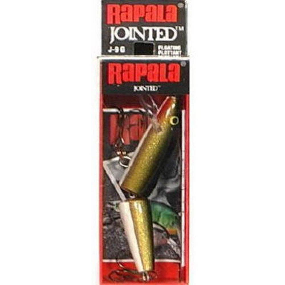 Rapala Jointed 09 gold lure with broken-back design, ideal for slow retrieves and wary fish