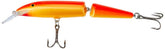 Rapala Jointed 13 Gold Fluorescent Red lure side profile showing color and action.