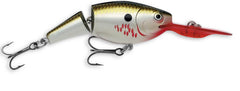 Rapala Jointed Shad Rap 07 Bleeding Olive Flash lure displaying wounded-minnow action to entice wary fish