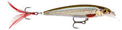 Rapala Live Roach X-Rap lure textured body enhances lifelike presentation in shallow water.