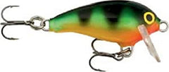 Rapala Mini Fat Rap 03 perch lure, compact body with tight action for freshwater panfish.