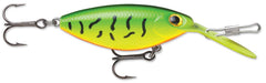 Rapala Original Hot 'N Tot 07 Hot Tiger lure close-up showing vibrant fire-tiger coloration for enticing strikes.