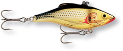 Rapala Rattlin 07 Silver Gold lure, lipless design with a tuned rattling chamber inviting bites in freshwater.