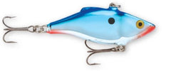 Rapala Rattlin' 08 Chrome Blue lure with long cast action and rattling sound.