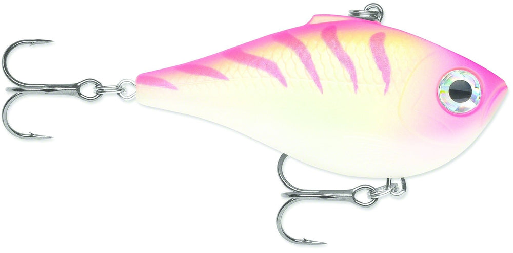 Rapala Rippin' Rap Pink Tiger UV lure for shore and boat fishing and versatile bites.