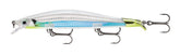 Rapala RipStop Albino Shiner side view with flash and fast-ripping tail action
