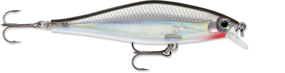 Rapala SDRS09 Shadow Rap Shad in silver demonstrates fast, enticing swimming action for bass.