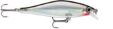 Rapala SDRS09 Shadow Rap Shad in silver demonstrates fast, enticing swimming action for bass.