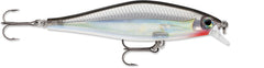 Rapala SDRS09 Shadow Rap Shad in silver demonstrates fast, enticing swimming action for bass.