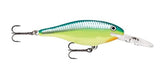 Rapala Shad Rap Caribbean Shad front view showing tight wiggle for bass and pike.