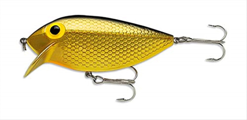 Rapala Storm ThinFin 06 lure in metallic gold black showing darting action for shallow-water fishing