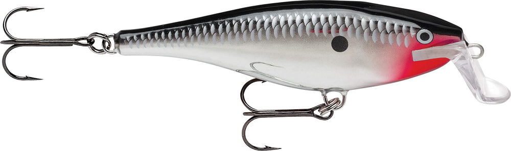 Rapala Super Shad Rap 14 Chrome front view shows bright chrome flash to attract fish
