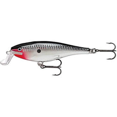 Rapala Super Shad Rap 14 Chrome rear view emphasizes tail action for enticing strikes