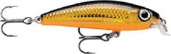 Rapala Ultra Light Minnow 04 Gold front view, ideal for panfish and trout in shallow waters