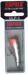 Rapala Ultra Light Pop 04 Gold Chrome lure in water ready to create surface pops.