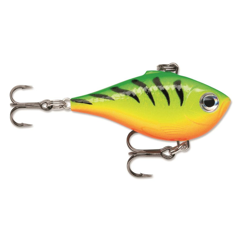 Rapala Ultra Light Rippin' Rap Glow Tiger top view ready for bass and walleye fishing.