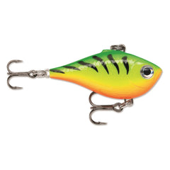 Rapala Ultra Light Rippin' Rap Glow Tiger top view ready for bass and walleye fishing.