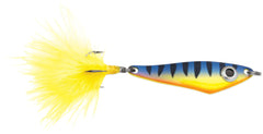 Rapala VMC Hatchet Spoon in action with bright flash to attract walleye, trout, and panfish.