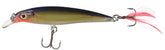 Rapala X-Rap 10 Purple Gold lure, front view, showcasing textured body for lifelike flash.