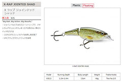 Rapala X-Rap Jointed Shad 130 close-up with holographic eyes highlighting realism