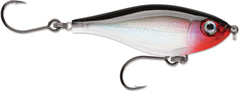 Rapala X-Rap Twitchin' Mullet 08 Silver lure demonstrates lifelike twitch action for versatile bass and pike fishing