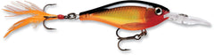 Rapala X-Rap Shad 06 Gold lure with rattle and long-cast action for open-water fishing