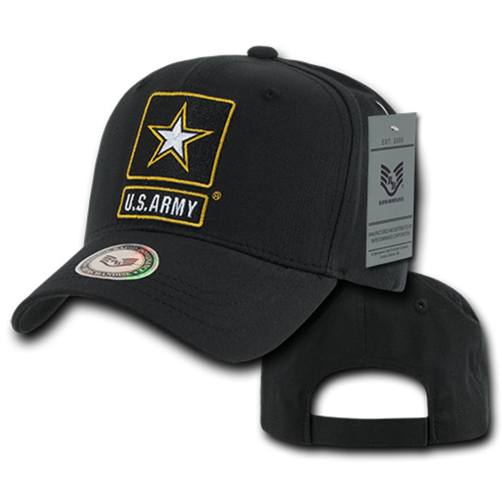 Rapid Dominance Army Back to the Basics Cap in black with embroidered logos for everyday wear