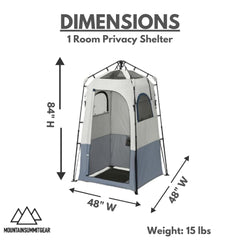 RAPIDSHELTER Caddis Rapid Privacy Shelter ventilated roof to promote airflow.