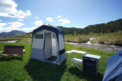 RAPIDSHELTER Caddis Rapid ventilation mesh roof promotes airflow on hot camping days.