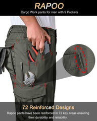 Rapoo Cargo pants with nine pockets help organize gear on hikes.
