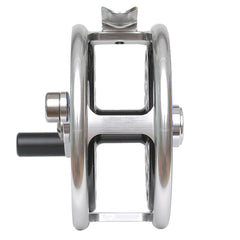 Raprance Vintage Classic Fly Reel blue drag mechanism closeup reveals smooth operation and reliable control.