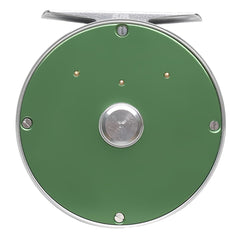 Raprance Vintage Classic Reel green side view highlighting ambidextrous control for easy handling.