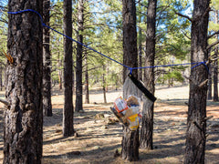 RATSACK bear bag with lock closure protects food from wildlife.