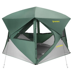 Raynesys camping tent demonstrates 60-second setup for fast shelter