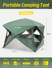 Raynesys tent with waterproof 3000mm rating protects gear during rain