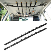 Raynesys vehicle fishing rod holder mounted inside a car