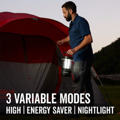 Rayovac Sportsman lantern top dial highlights easy mode switching during nighttime use.