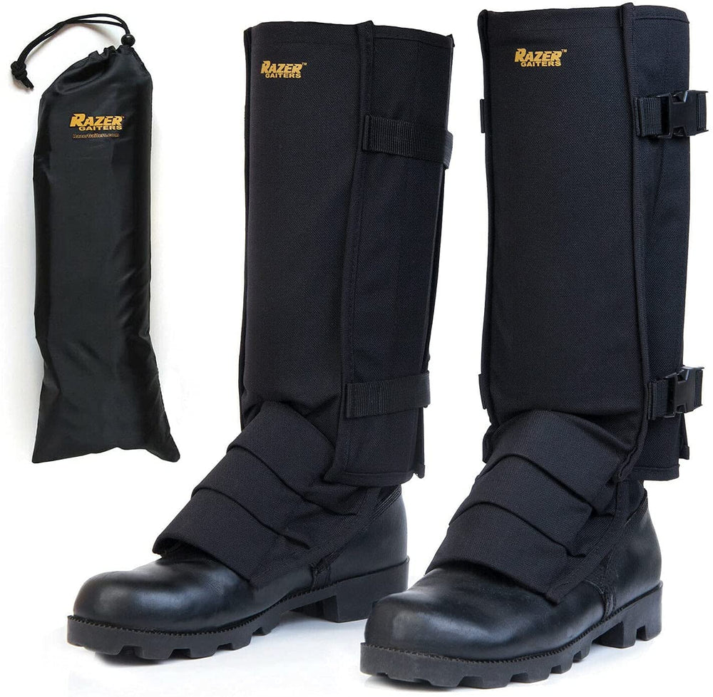 Razer Snake Gaiters provide lower-leg protection for rugged trails and hunting.