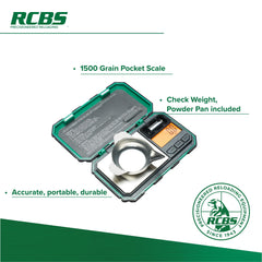Close-up of RCBS pocket scale 98914 green