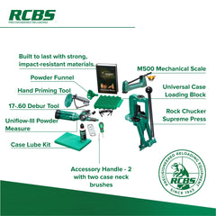 RCBS Rock Chucker ambidextrous handle enabling comfortable operation