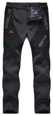 Rdruko women's winter hiking pants fleece-lined interior provides warmth during cold weather.