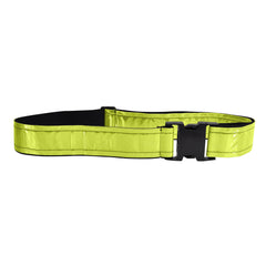 Re-Flex heavy-duty reflective belt with neon-yellow buckle boosts day and night visibility.