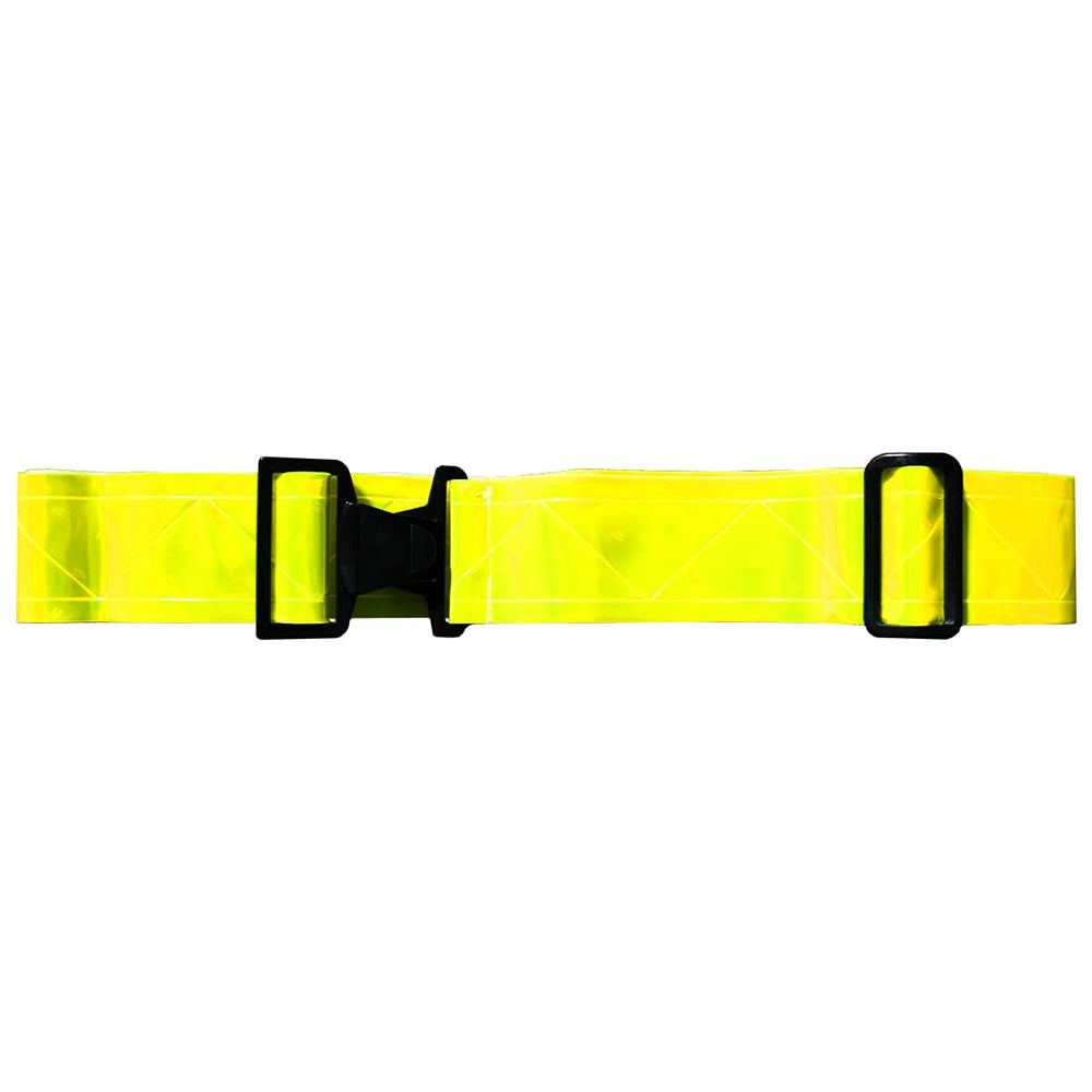 Re-Flex Reflective Belt Neon Yellow with quick-release buckle enhances day and night visibility.