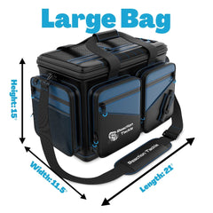 Exterior view of saltwater resistant waterproof tackle bag