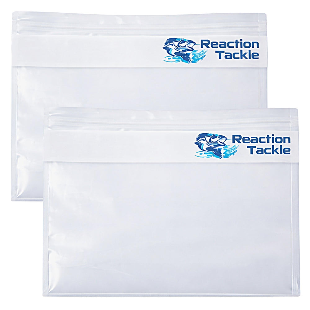 Reaction Tackle clear bait bag 11x9.5in front view for quick bait checks