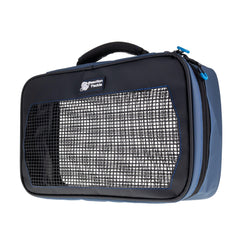 Reaction Tackle Deluxe Mesh Bag open view with vented storage for soft plastics