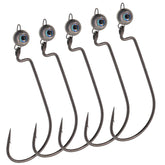 Reaction Tackle Free Swing Bottom Jig Head close-up shows 1/8oz weight and #1/0 hook.